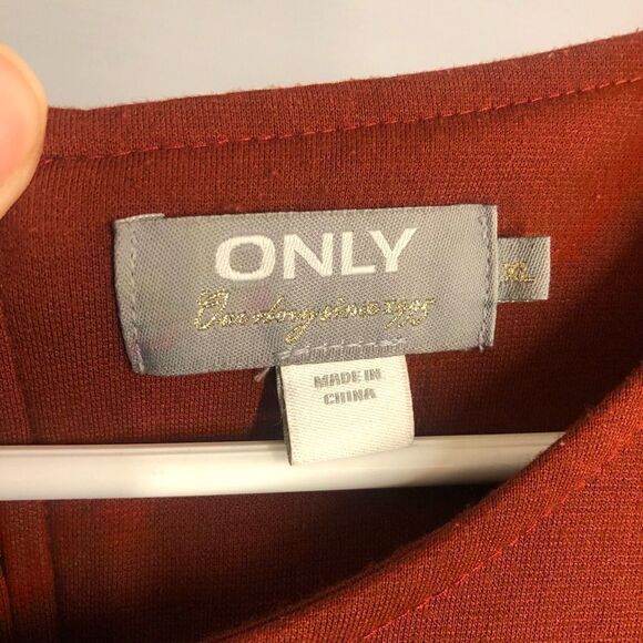 Only Burnt Umber (Red/Brown) 3/4 Sleeve Mini Dress Sz L / XL - Picture 4 of 6